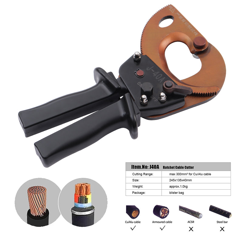 Ratchet Cable Cutter for Cutting Max 300mm2 Cu/Alu Cable J40A