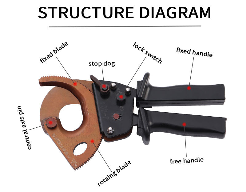 Ratchet Cable Cutter for Cutting Max 300mm2 Cu/Alu Cable J40A